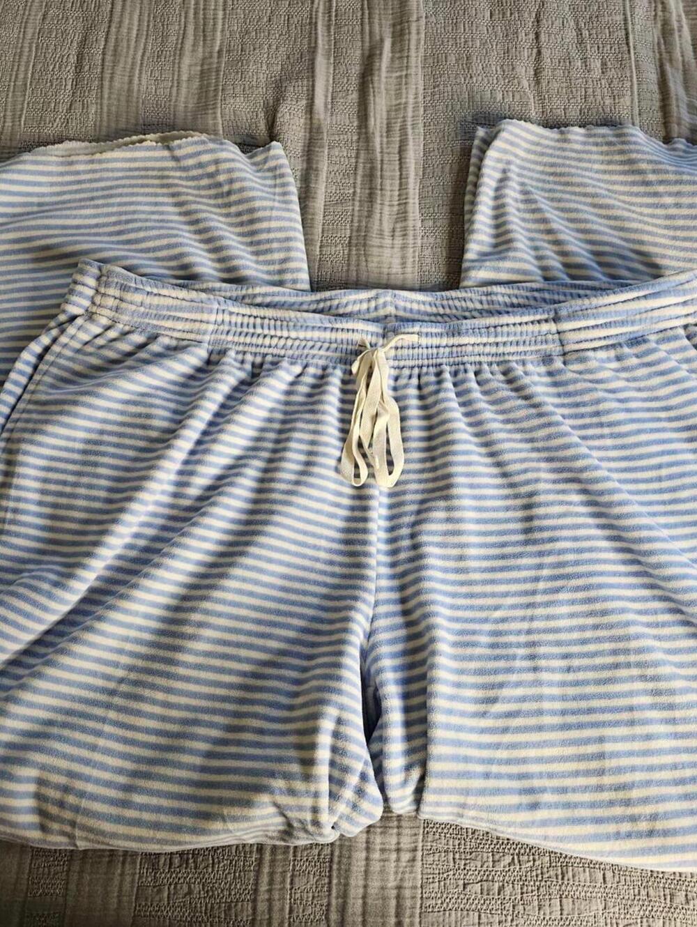 Daniel Buchler by Maiyan XL Blue and White Striped Lounge Pants